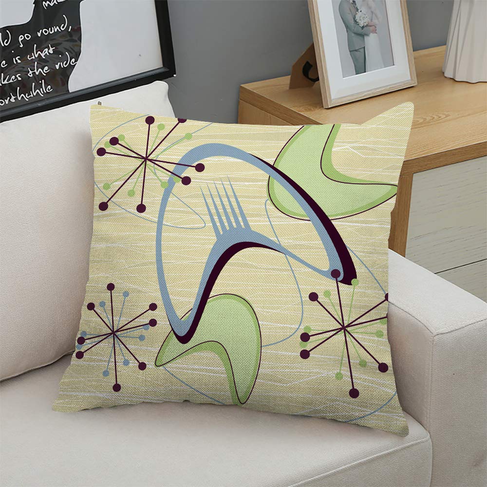 Ofocam Throw Pillow Cover 1940S Style Mid Century Modern 1950S